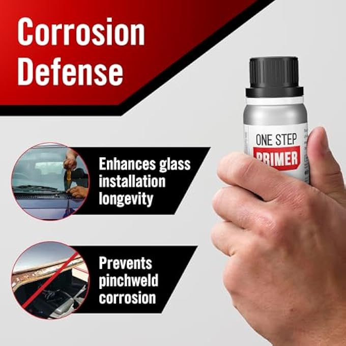 Berkland WINDSHIELD PRIMER - IDEAL FOR WINDSHIELD REPLACEMENT - PROMOTES ADHESION OF URETHAN ADHESIVE/SEALANTS - UV RESISTANT - FAST DRYING, NO ACTIVATOR - INCL. 2 DAUBERS AND GLOVES - BLACK - 30 ML / 1 FL OZ - Image 3